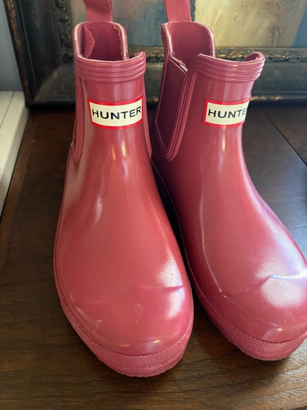 Hunter Gloss Chelsea Ankle Rainboots Size 5